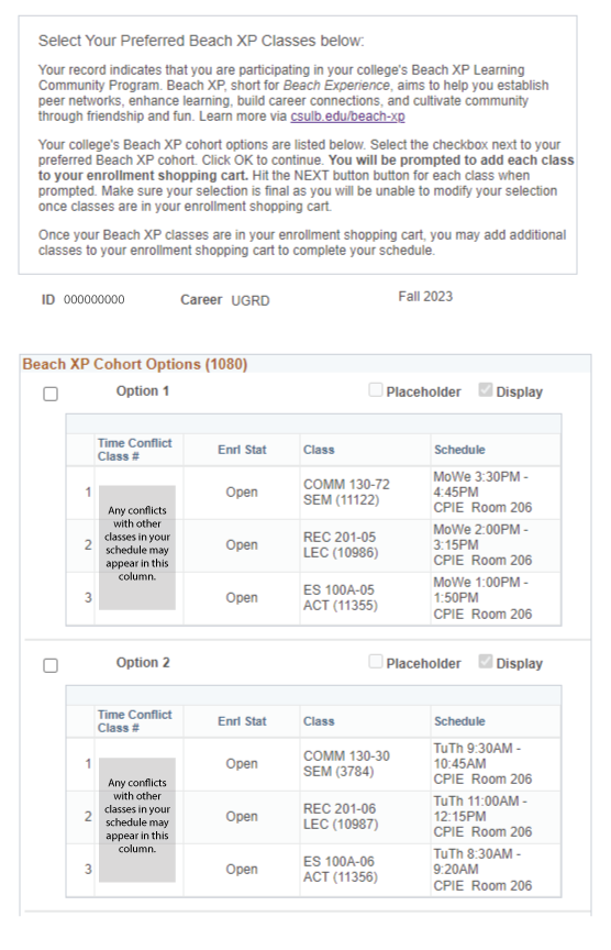 xp sample cohort list