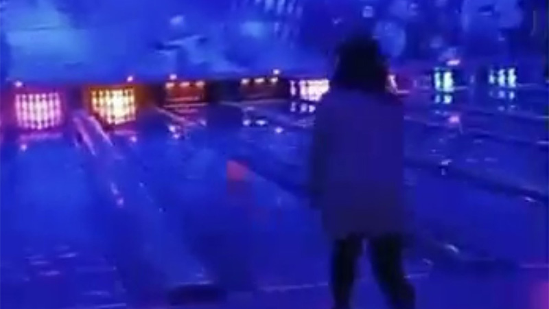 bowling under fluorescent lights