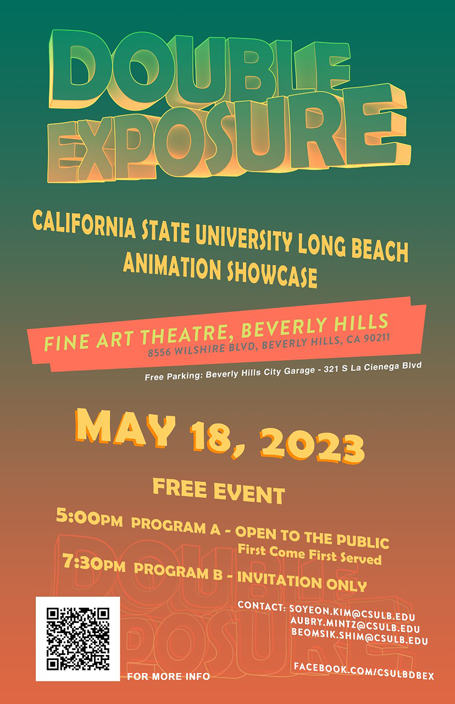 Poster Image - DOUBLE EXPOSURE - CSULB 2023 Animation Showcase