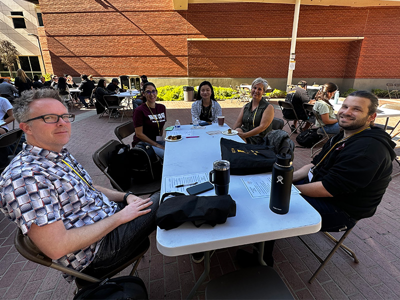 data day participants having lunch outside