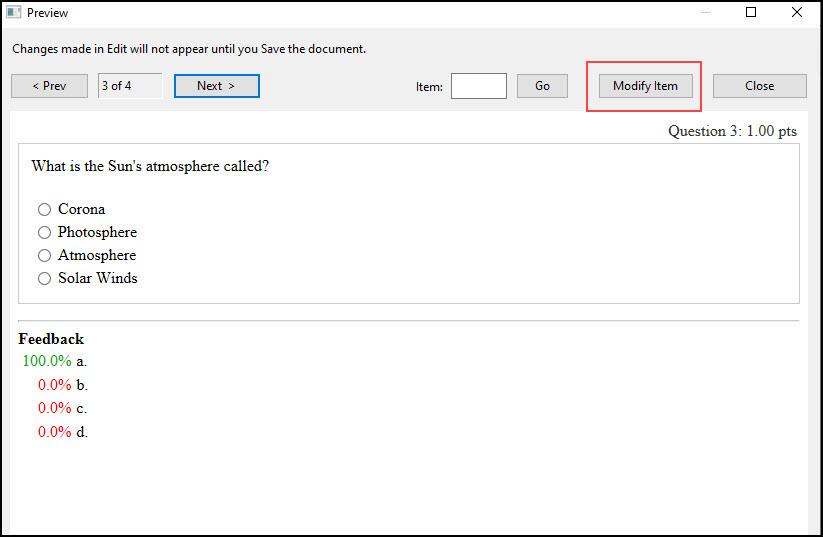 Modify Question Preview Modify Question Preview