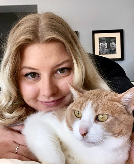 FEA_Melyssa Ferrato_Film & Electronic Arts Student Ambassador Melyssa Ferrato with cat