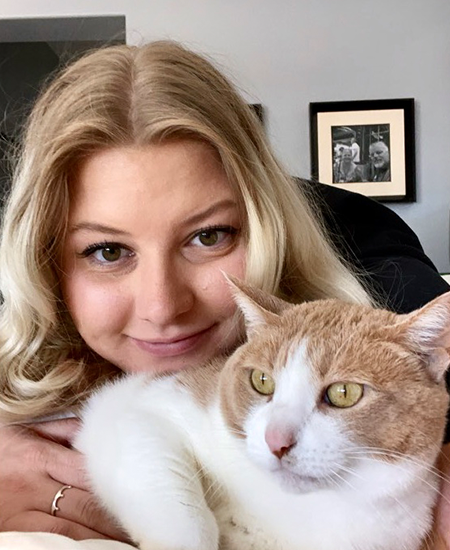 Melyssa Ferrato with cat