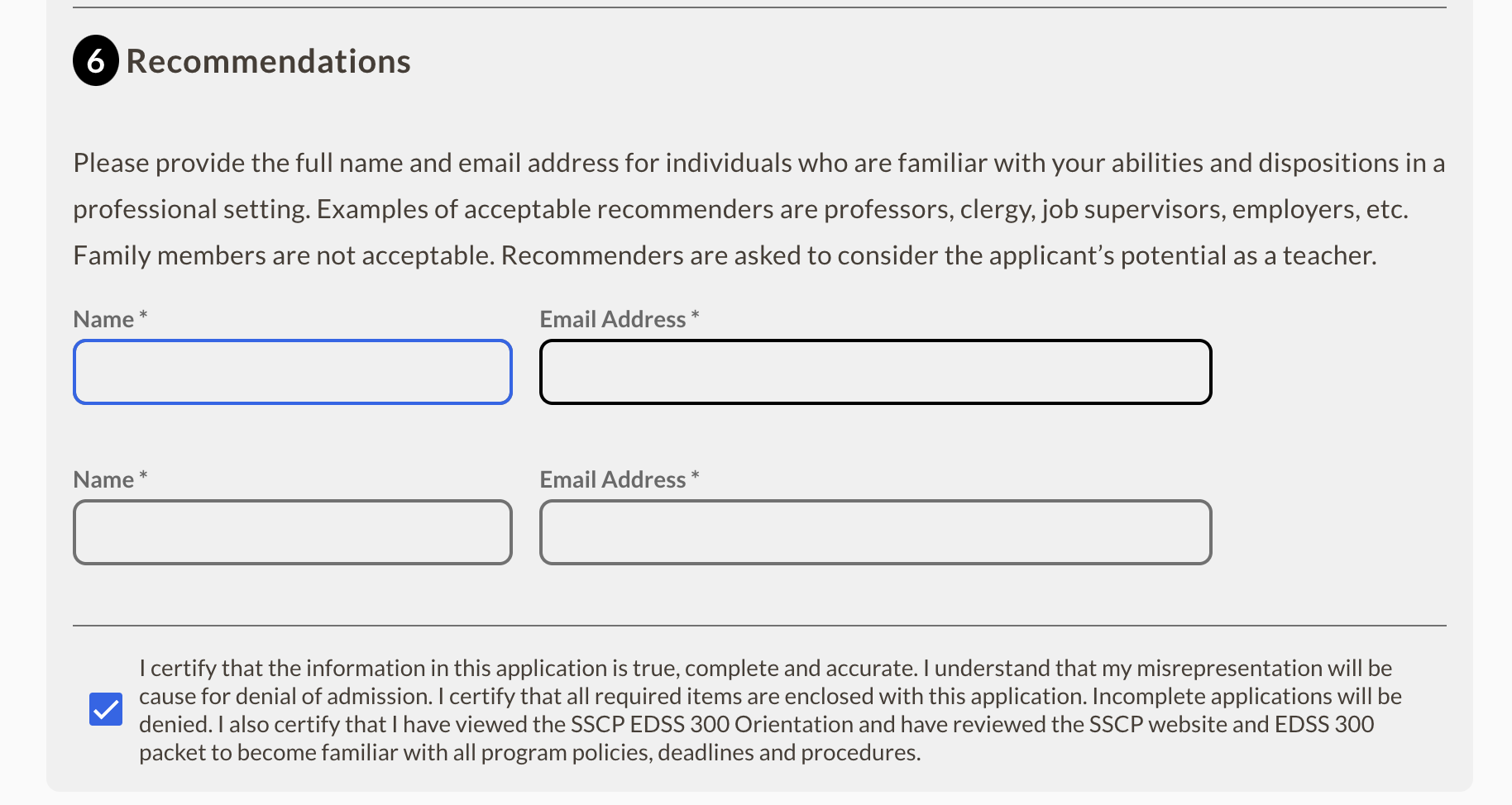 Reccomendation Letters