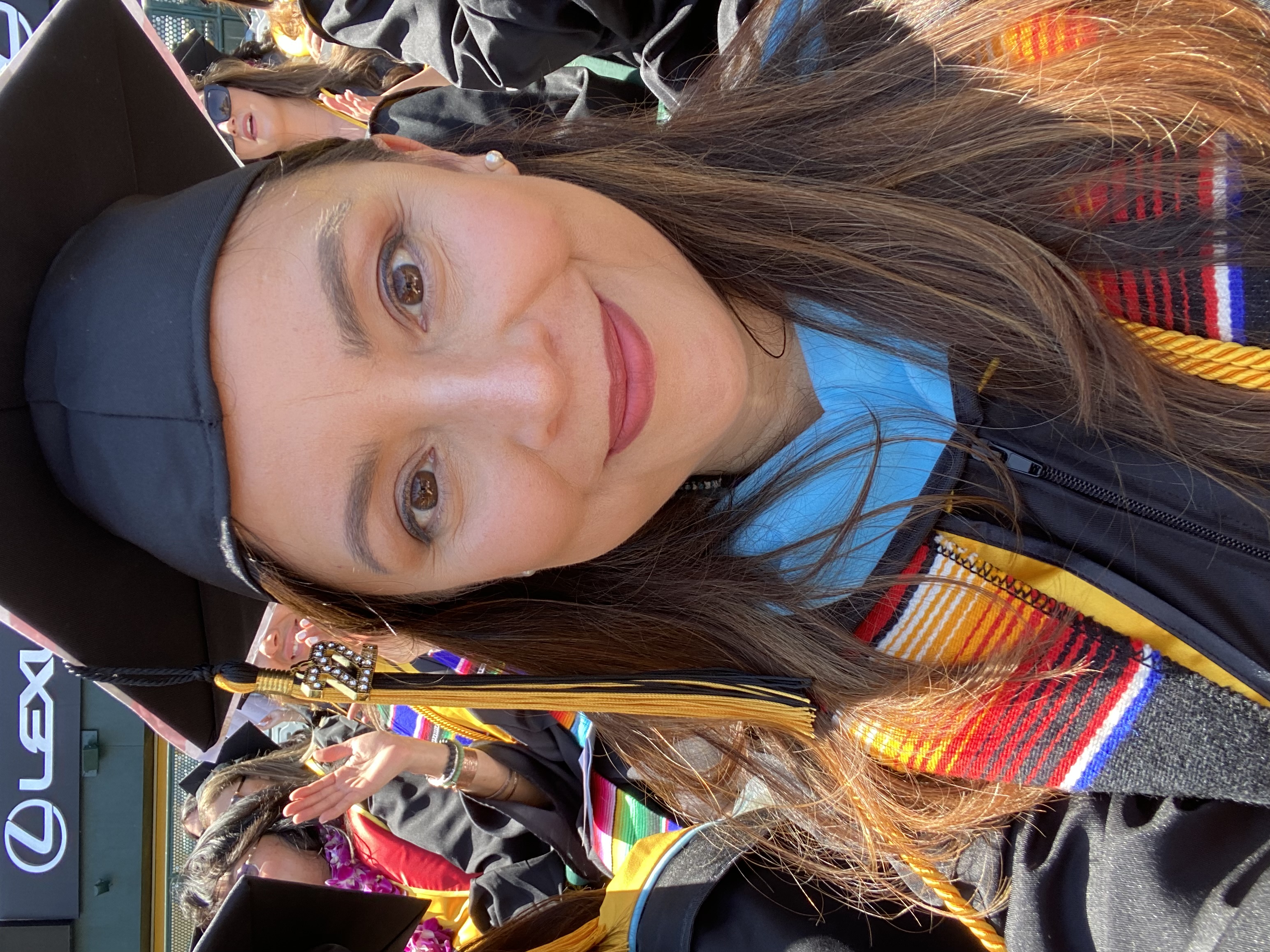 Picture of Eva at her commencement ceremony.