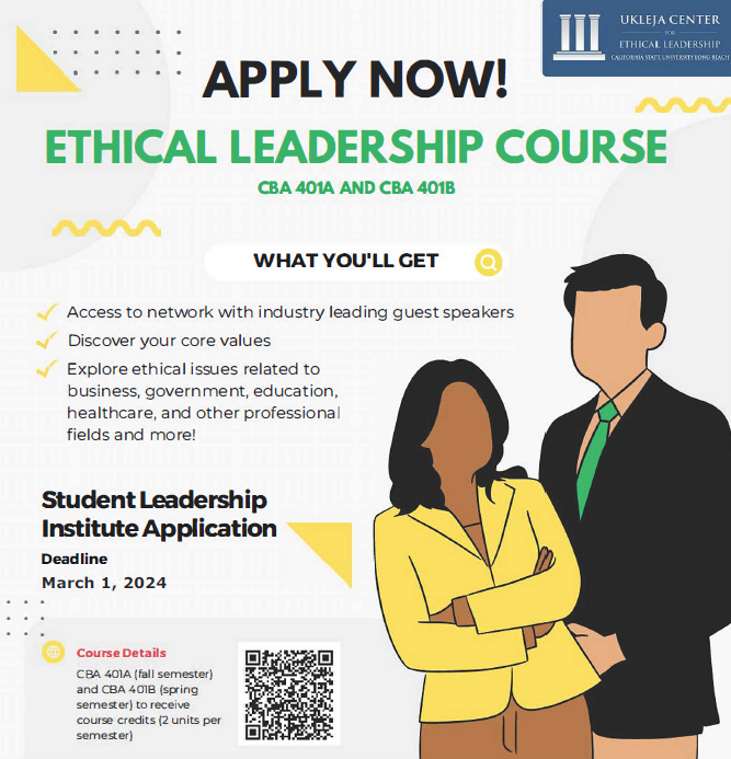 Student Leadership Institute Application Deadline March 1, 2024 - see page