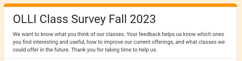 Feedback Survey sample