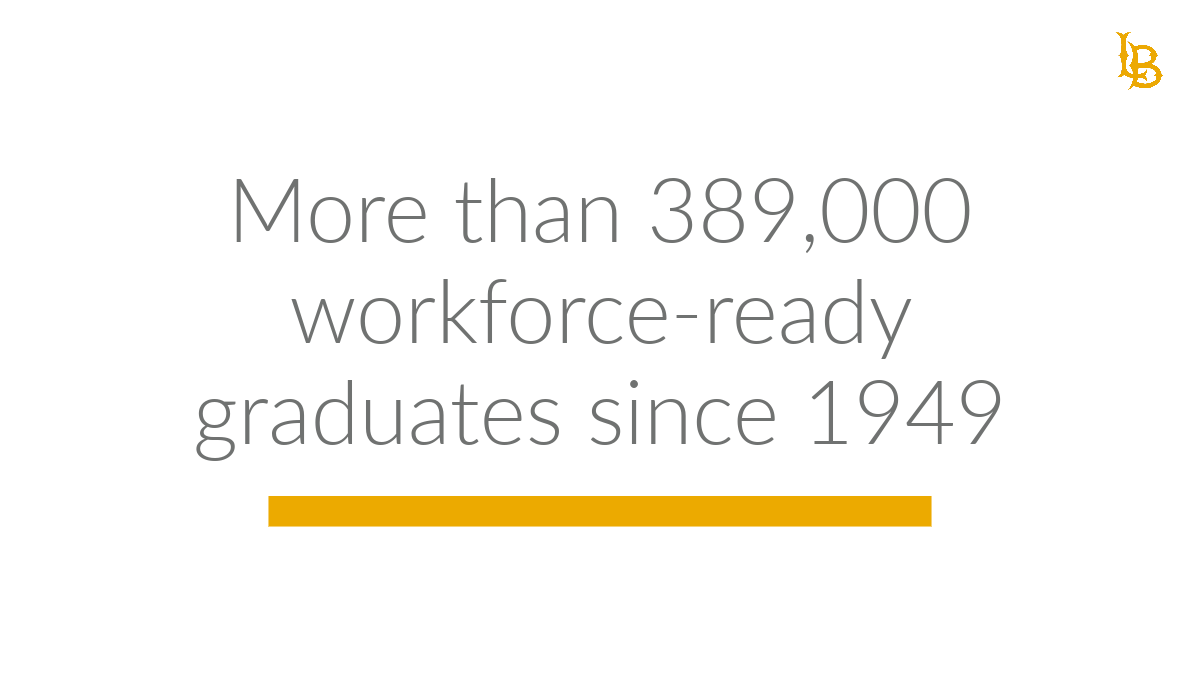 more than 389,000 workforce-ready graduates since 1949