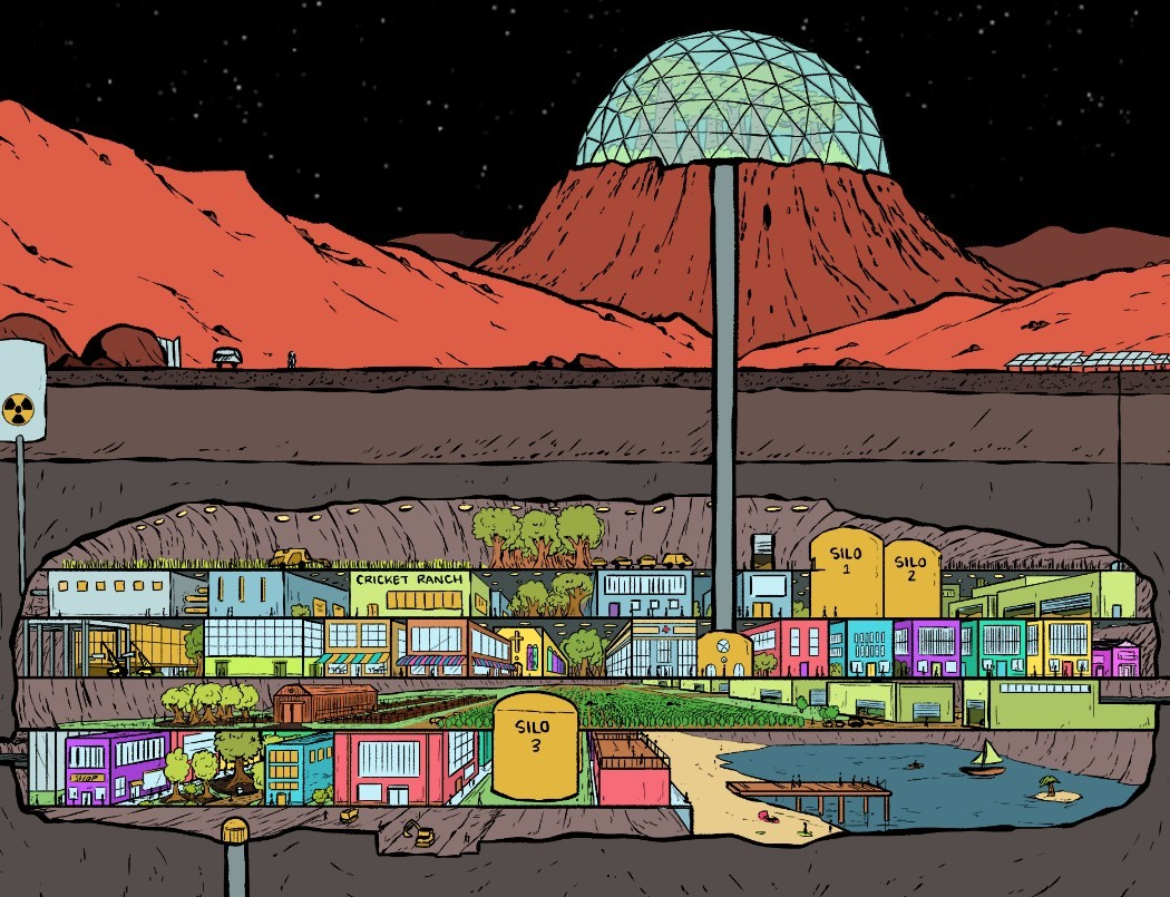 artist's vision for an underground Martian city