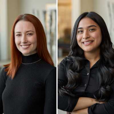 Design students Leah Budd and Genesis Fajardo Design students Leah Budd and Genesis Fajardo