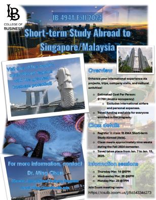 Flyer for short term study abroad please read page for details