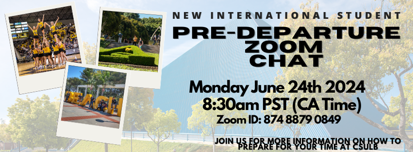 Flyer for Pre Departure Zoom Chat taking place June 24th at 8:30am