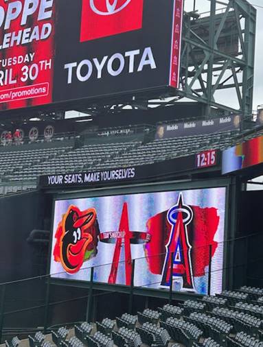 Angel Stadium Closed Captioning Board display