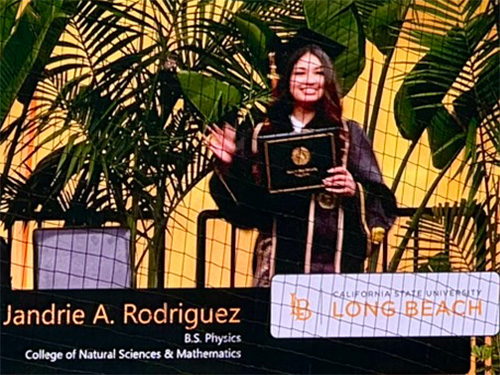 Jandrie receiving diploma