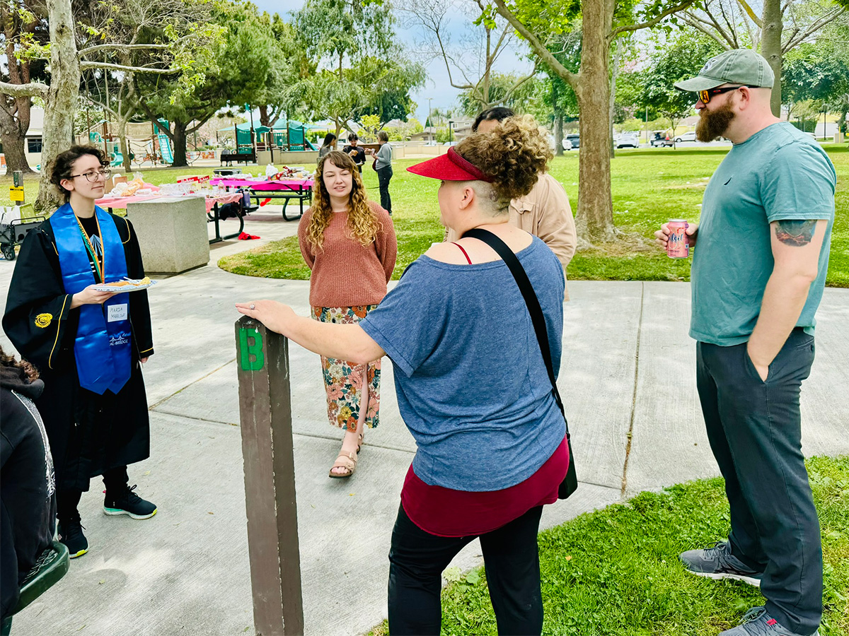 chatting at the park