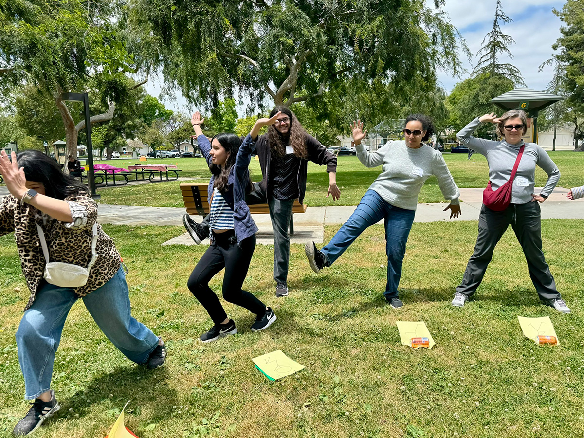people doing silly poses