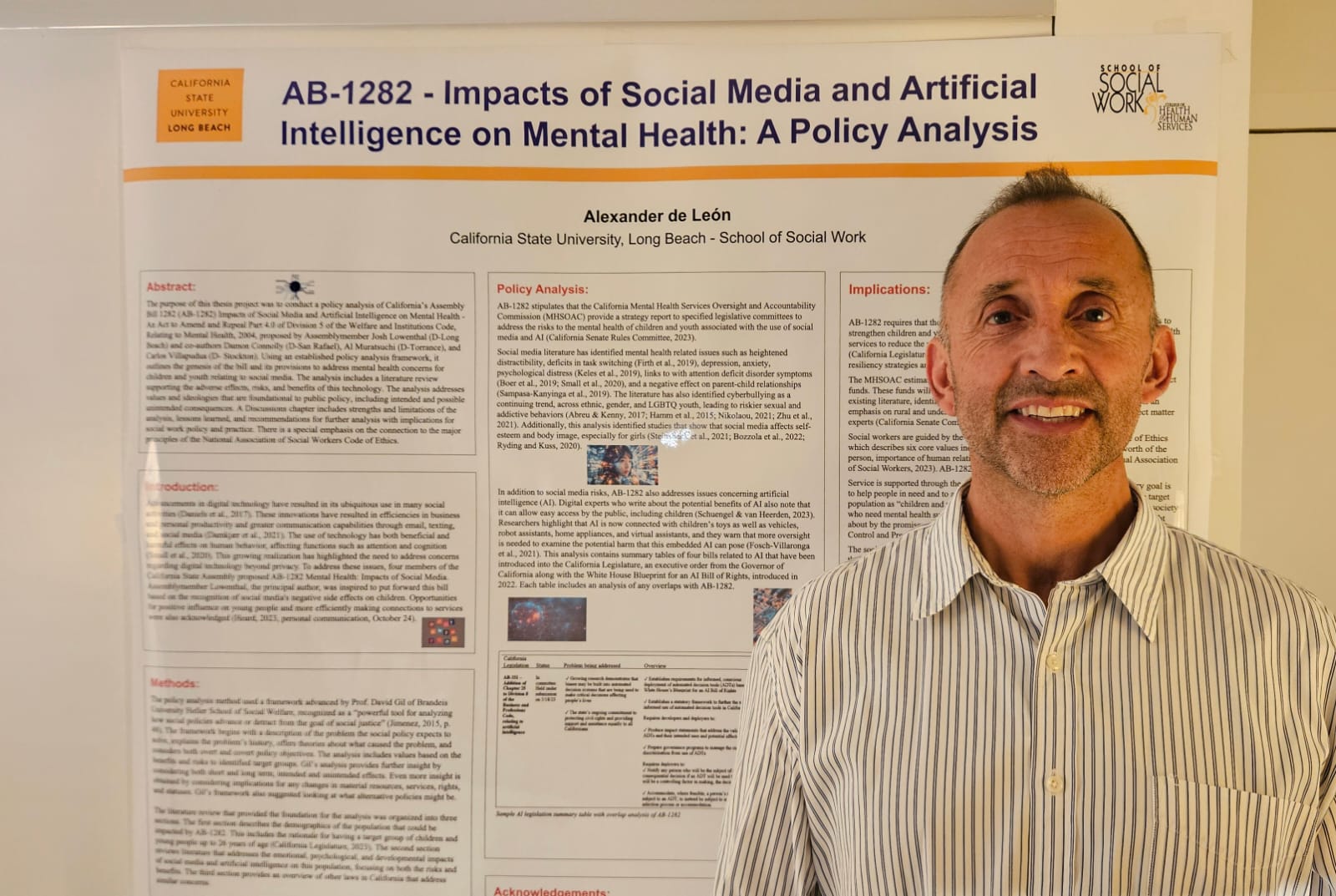 Student with poster