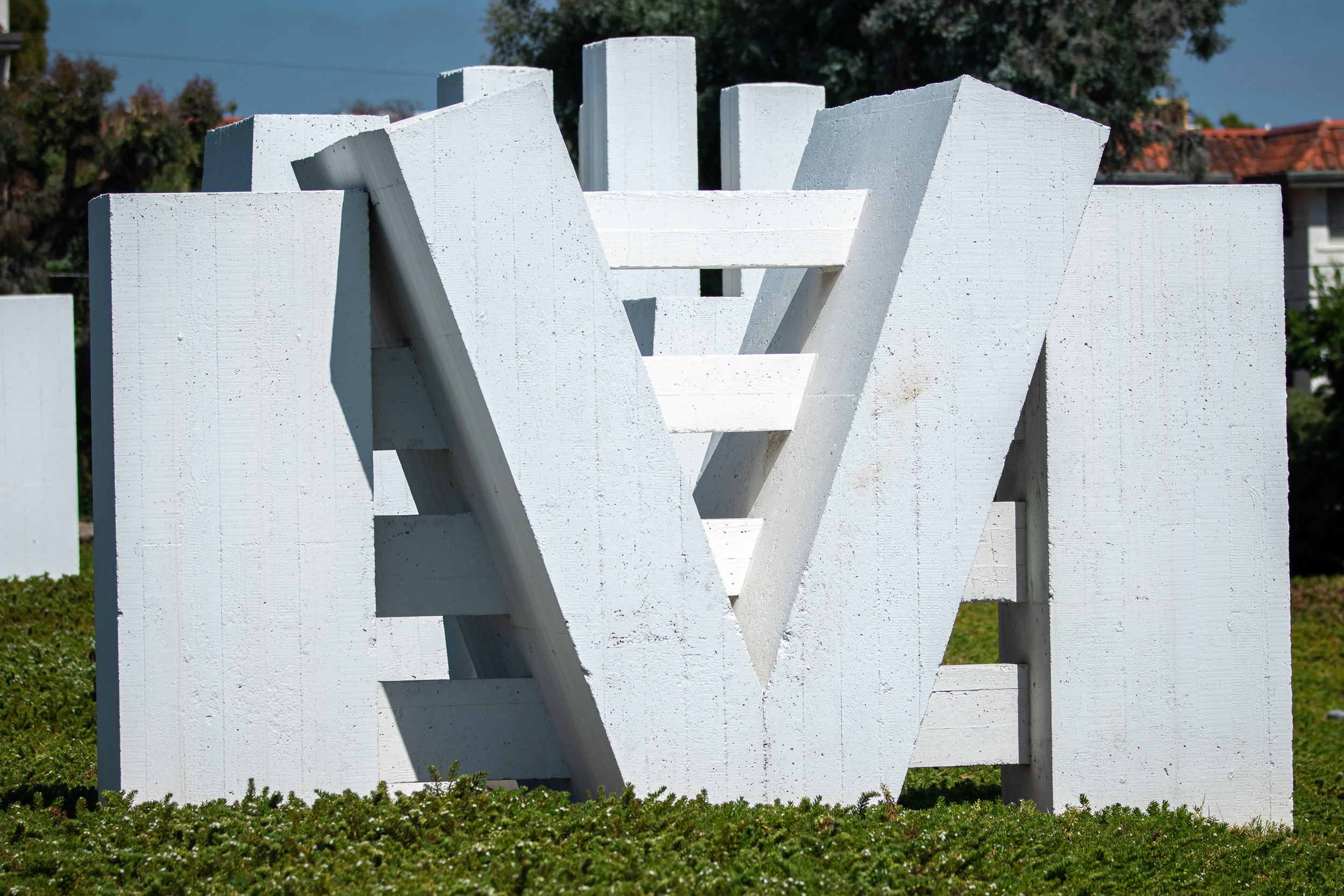 "Homage to Sam Rodia" "Homage to Sam Rodia," an abstract sculpture formed from several rectangular blocks
