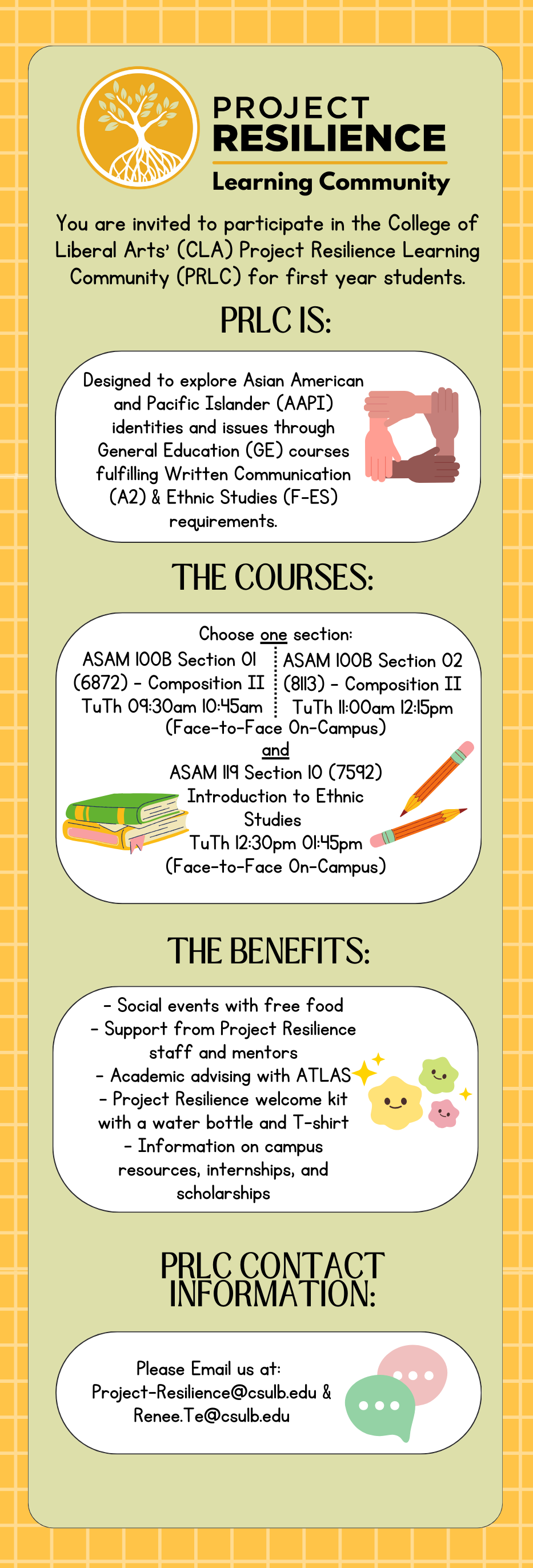 PR Learning Community Flyer Information regarding our first year learning community with GE courses