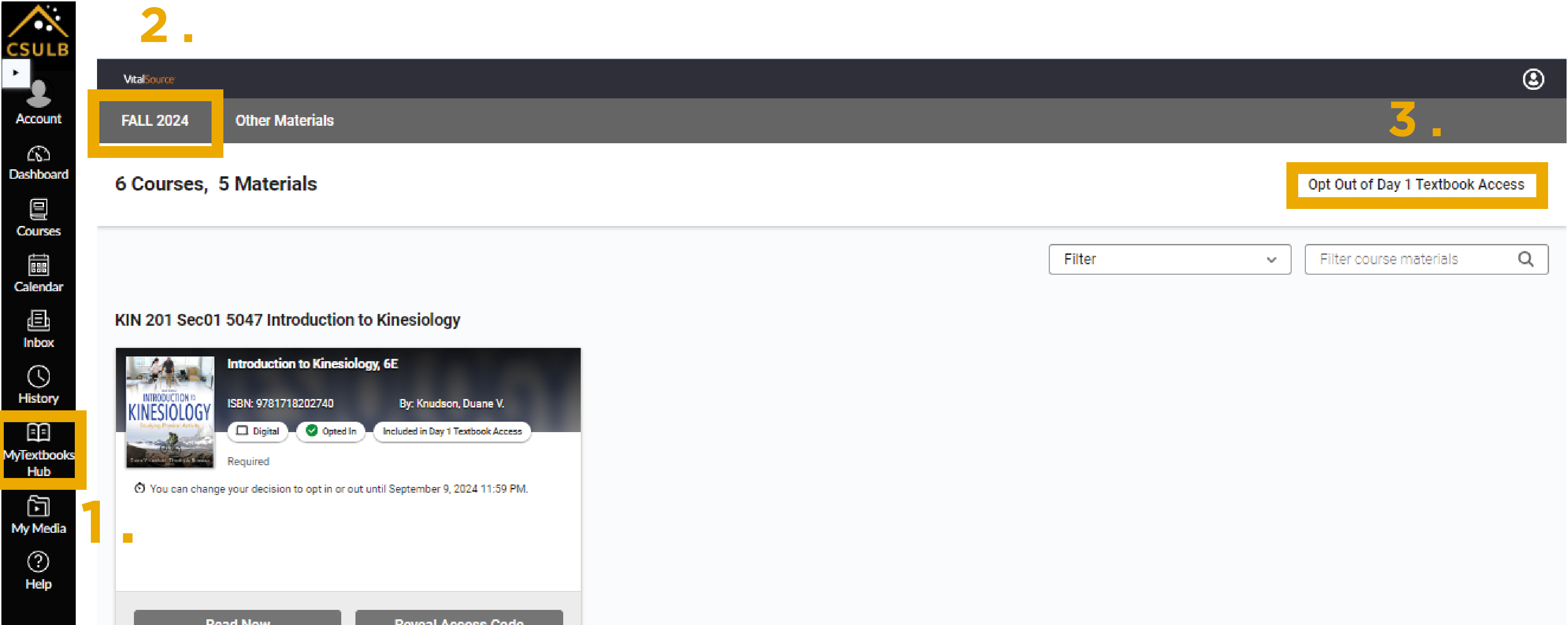 Screenshot of the MyTextbooksHub page where someone would opt out of D1TA.