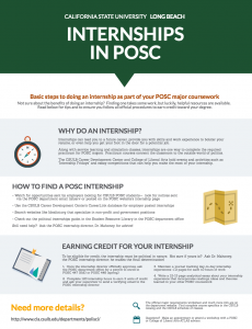 Internships in POSC Internships in POSC