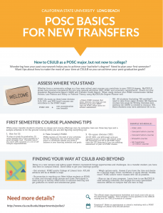 POSC Basics: For New Transfers POSC Basics: For New Transfers