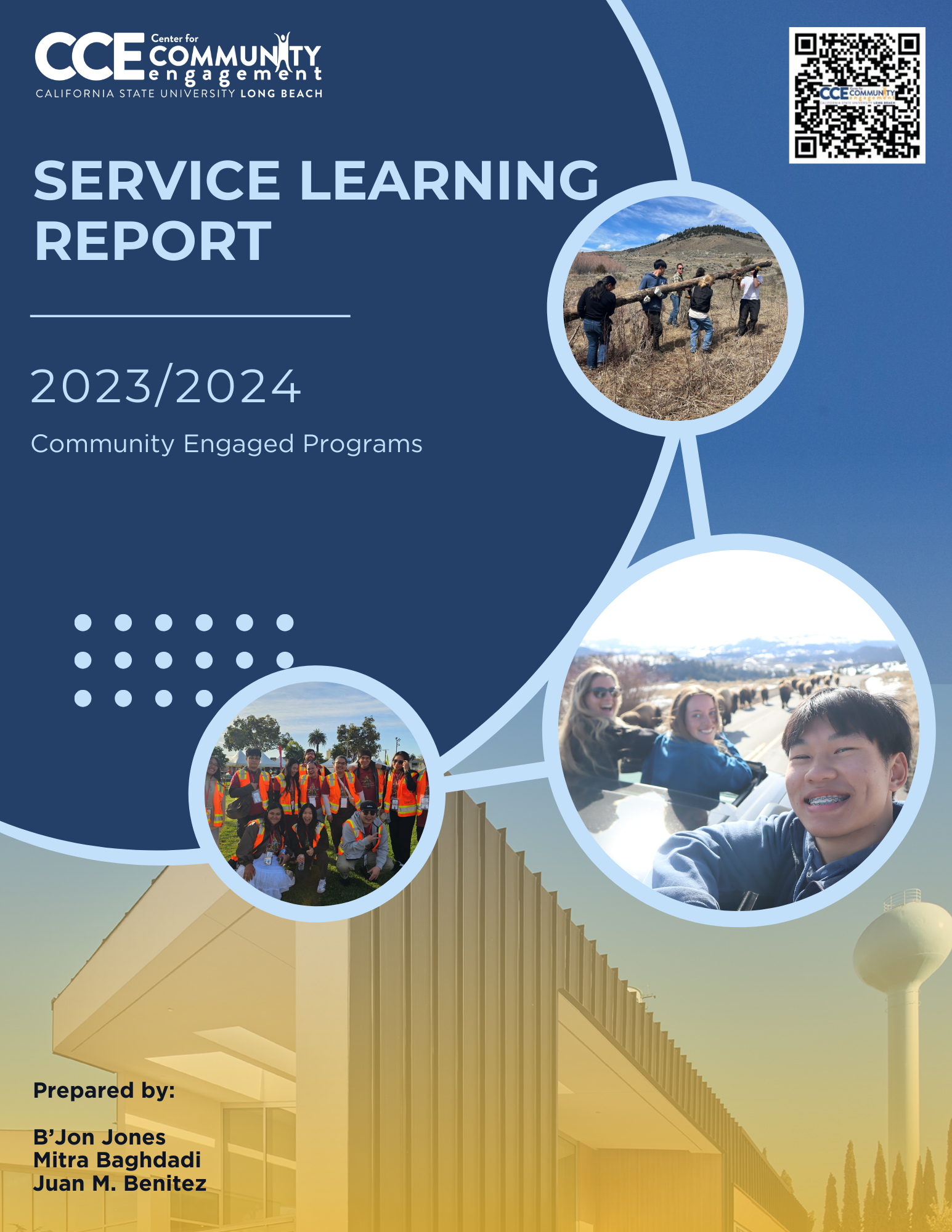 Service learning 2023-2024 report cover page selecting this will open a new window with the report