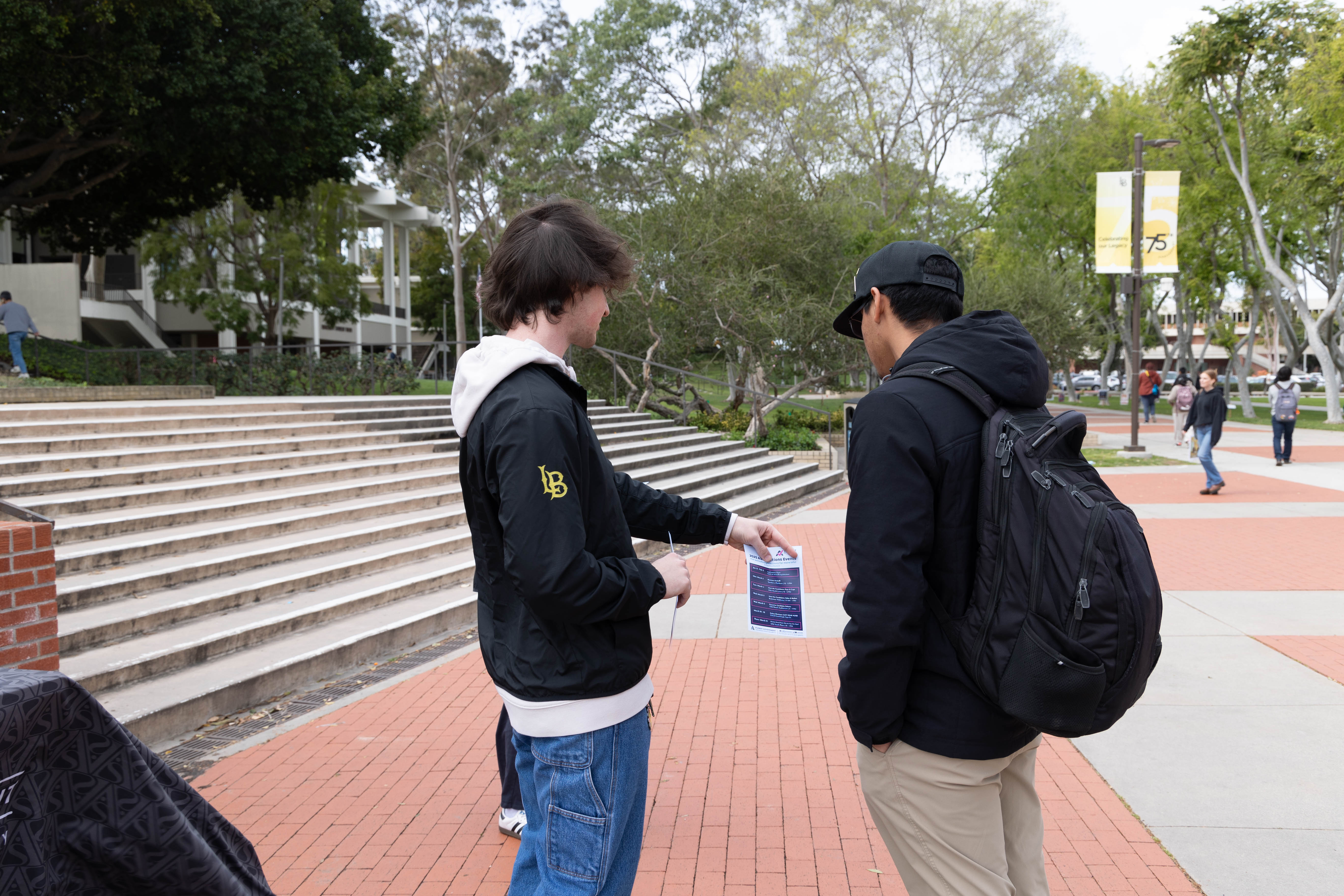 Students talking in quad