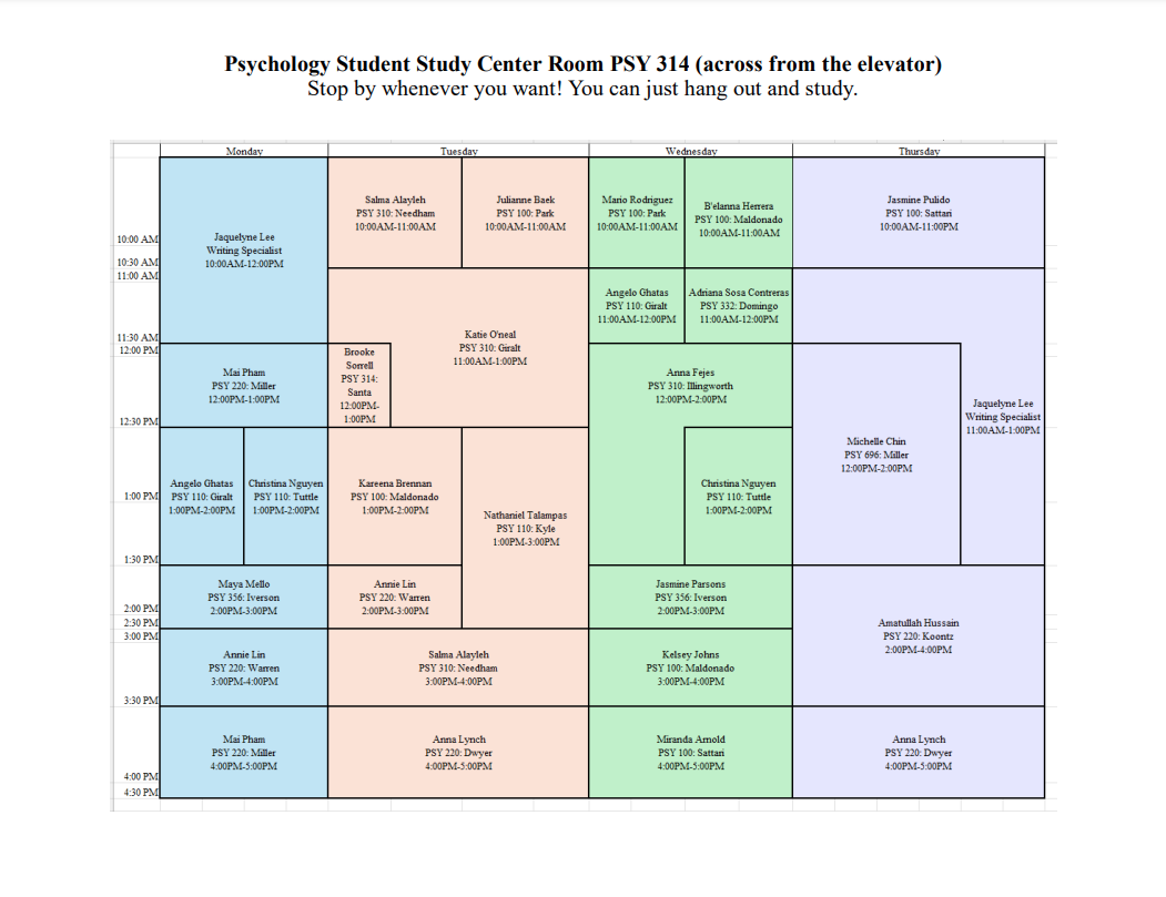 PSSC Office Hours - S25