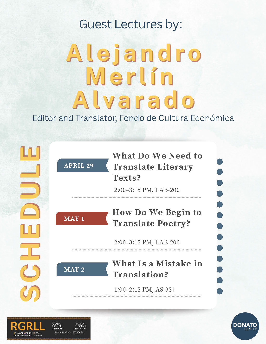 Event Flyer for Guest Lectures by Alejandro Merlin Alvarado