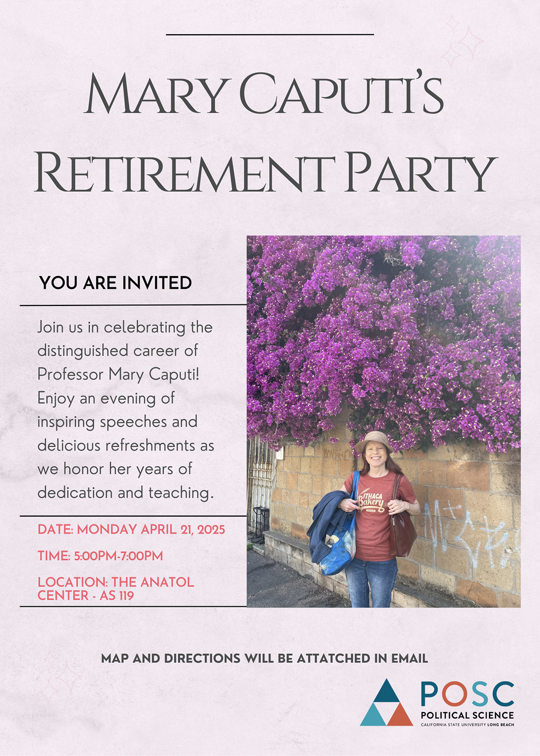 Invitation to the Retirement Party of Dr. Mary Caputi