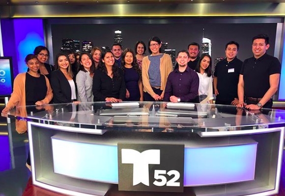 Students visited the studios of Telemundo in a field trip spring 2018