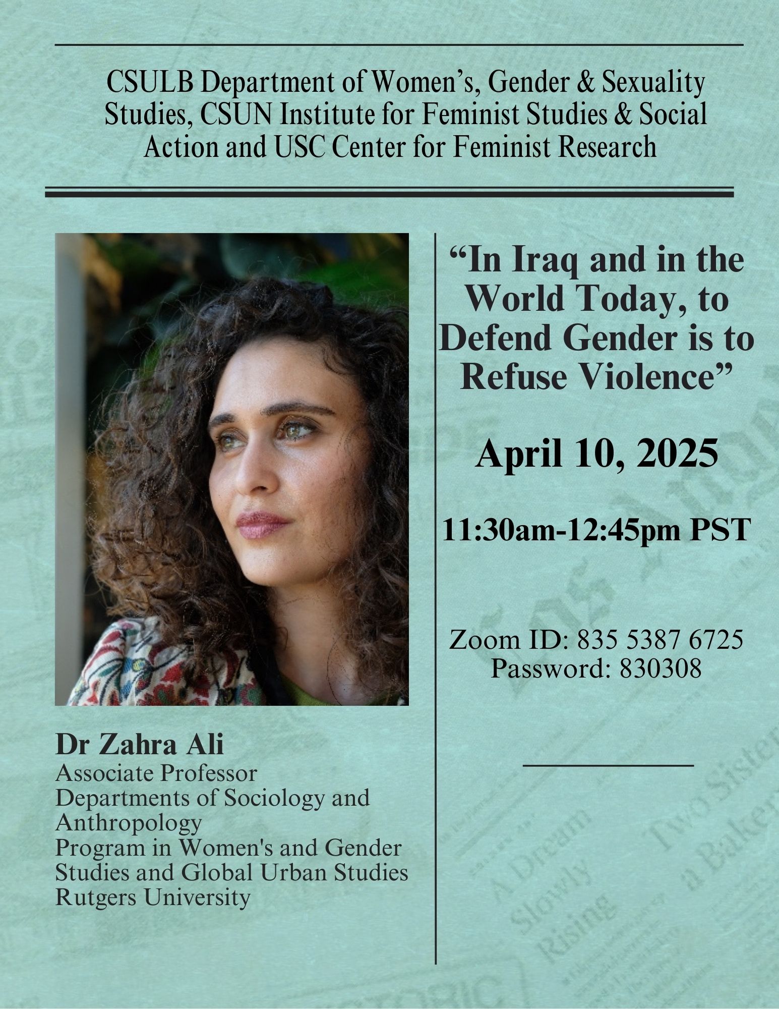Zahra Ali Virtual Talk