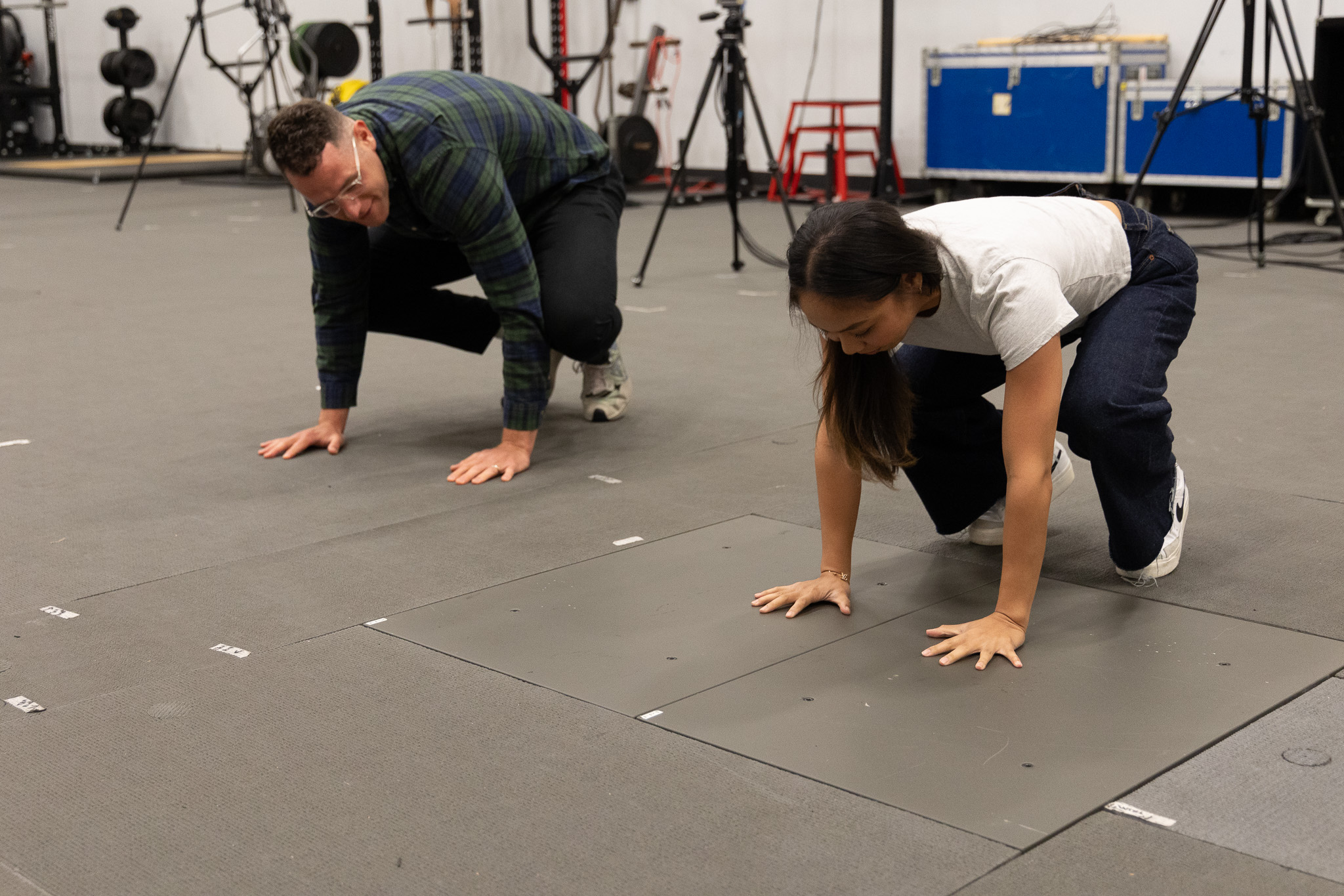 Janelah and Dr. Zeff yoga posture