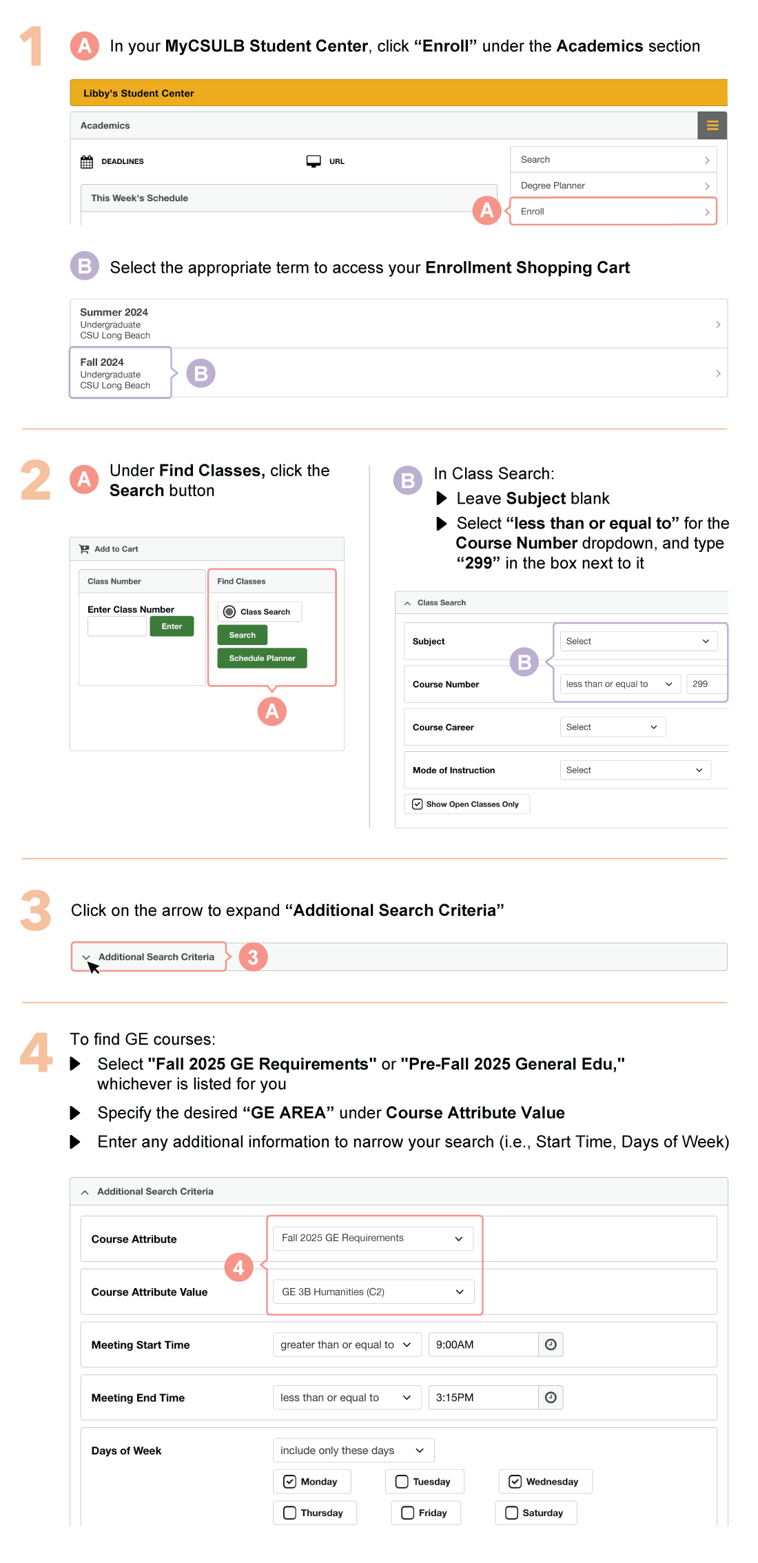 Search for Lower Division GE Courses