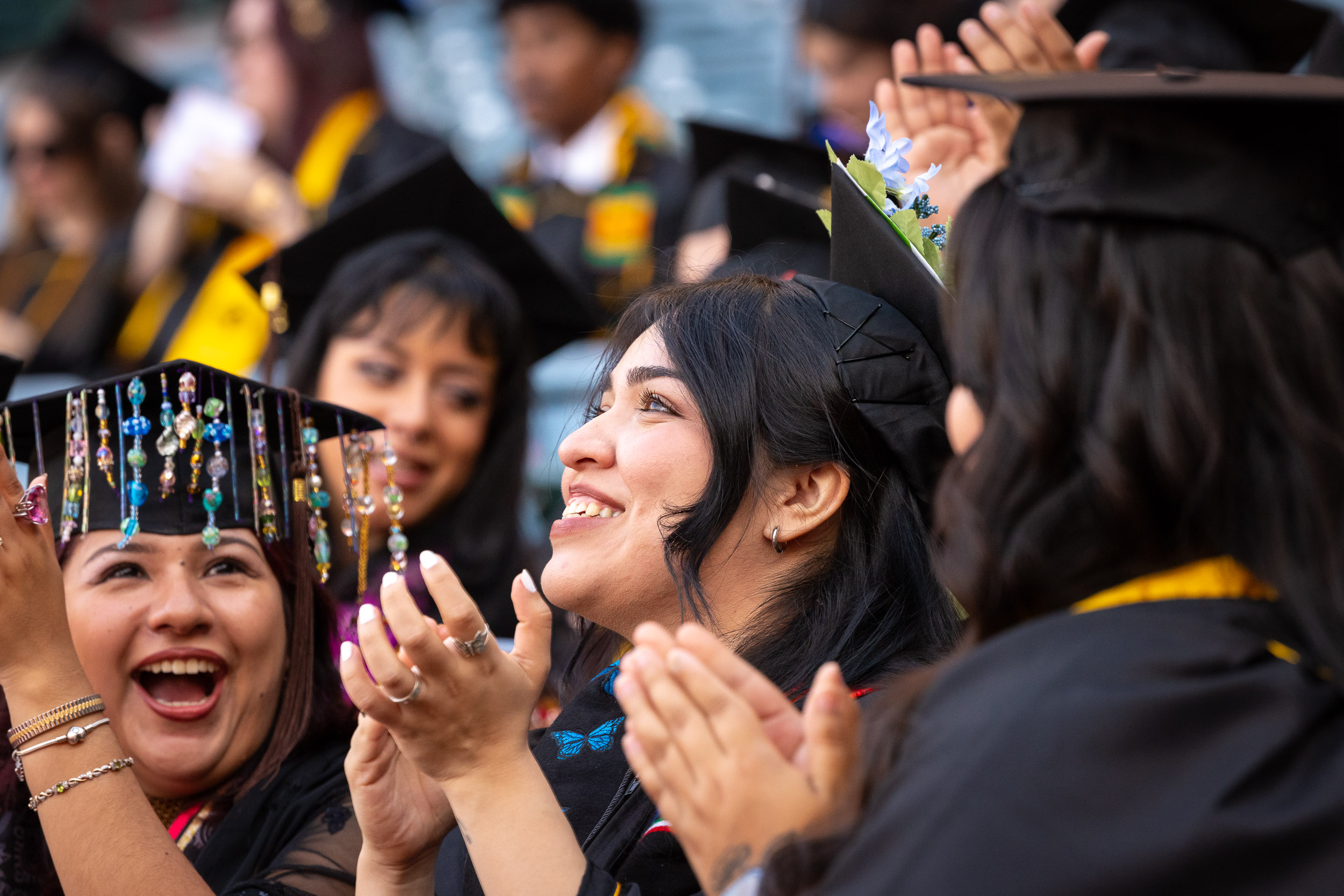 A woman graduate at Commencement 2025