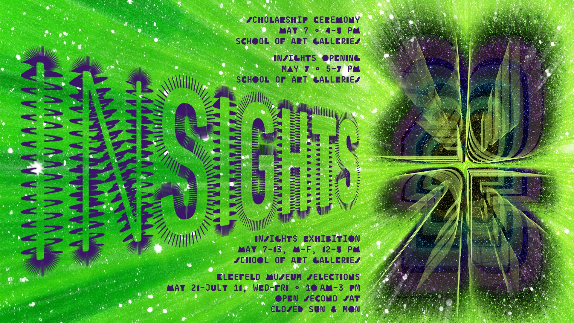 Web banner displaying details of Insights exhibition.