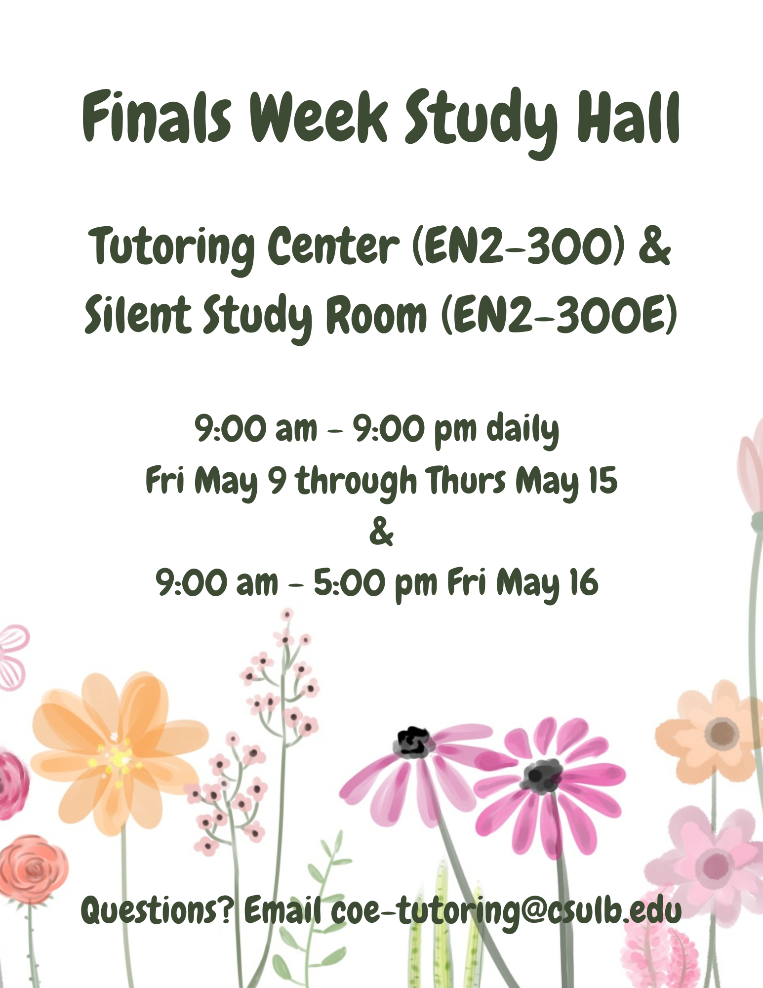 Spring 2025 Finals Week Study Hall