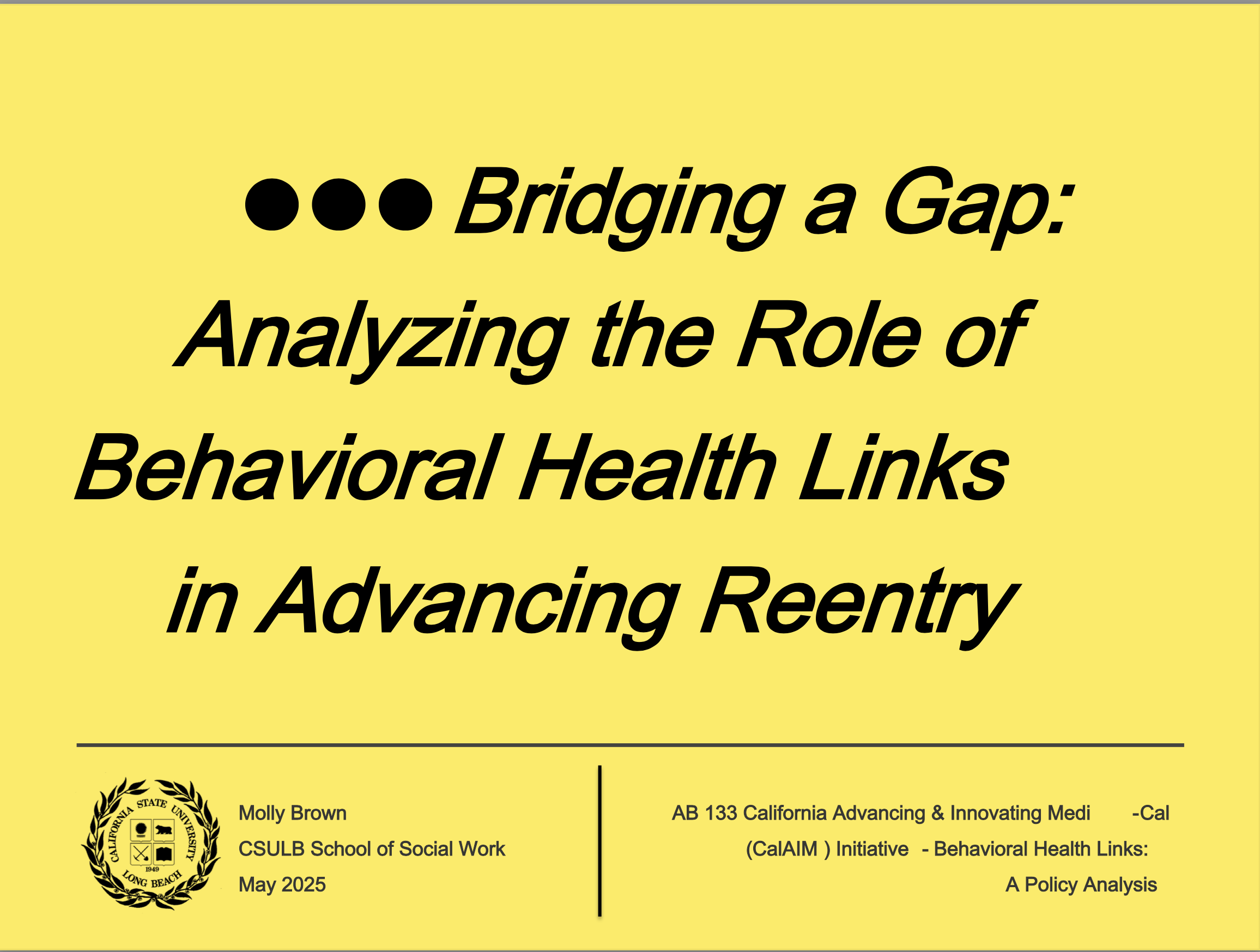 Bridging a Gap e poster