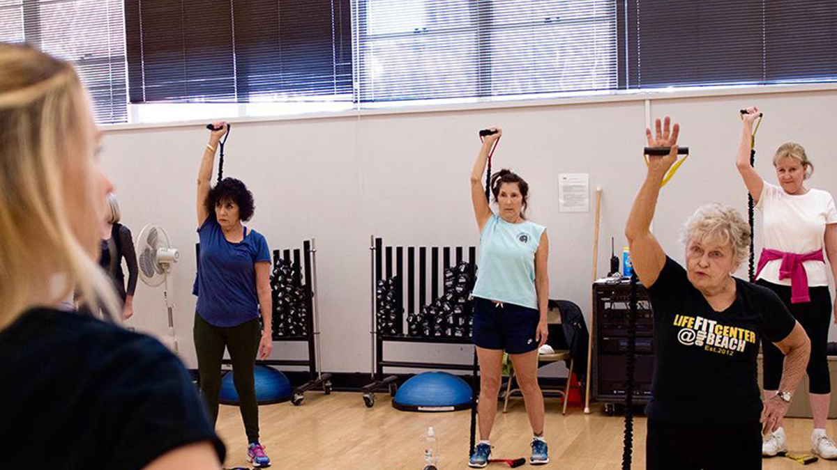 group of people exercising