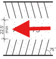 Graphic of diagonal parking spaces