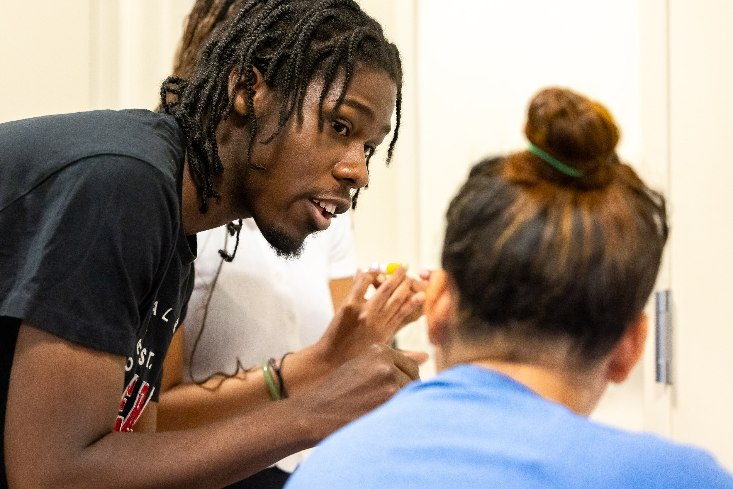 A CSULB student in conversation 