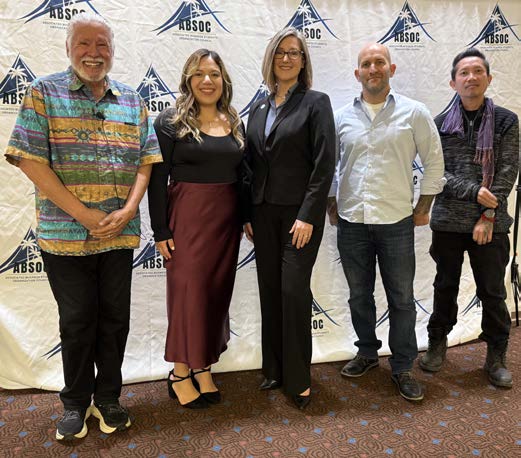 Co-Founders Louise and Mick Ukleja with CSULB President Jane Close Conoley and 20th anniversary celebration guest speakers ~ June 2025