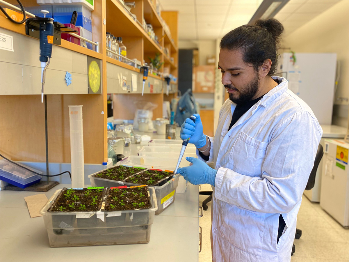 Adrian in the lab