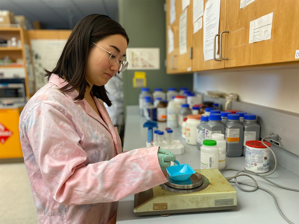 Michelle in the lab