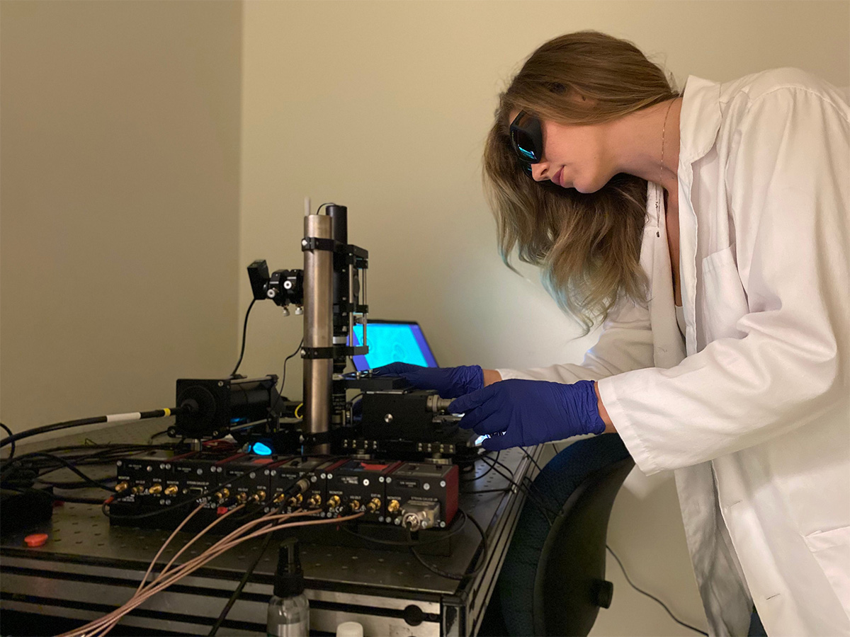 Camille in the lab