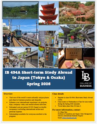 Flyer for Study Abroad Japan 2026 use web page for content