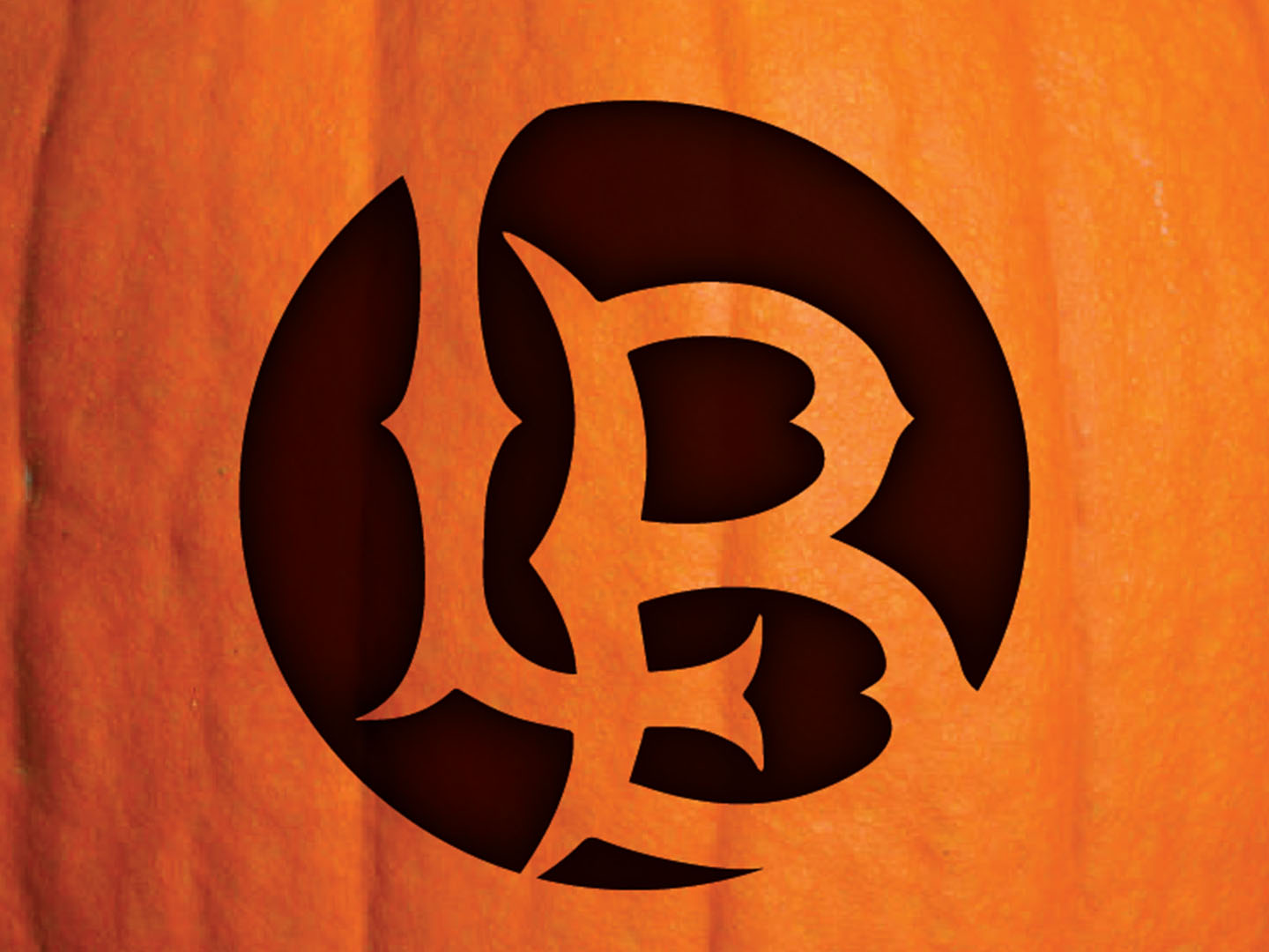 LB Pumpkin Carving Pumpkin carving of LB mark