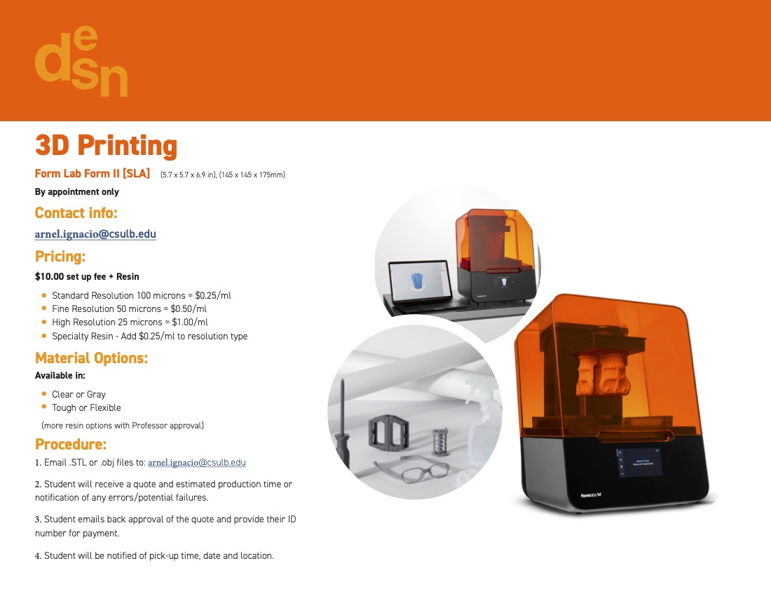 Fall 2025 Design 3D Printing Flyer