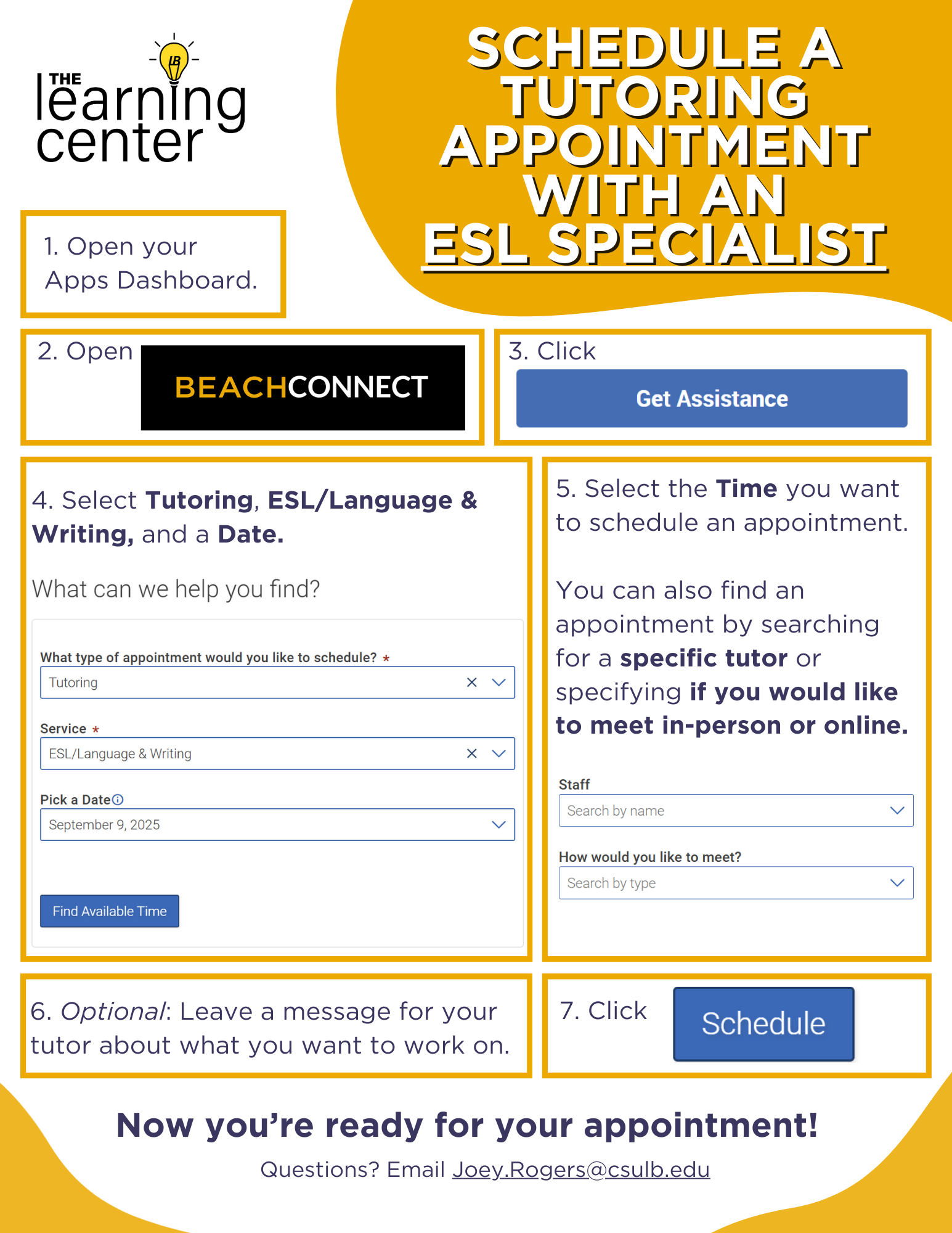 Schedule a Tutoring Appt With an ESL Specialist
